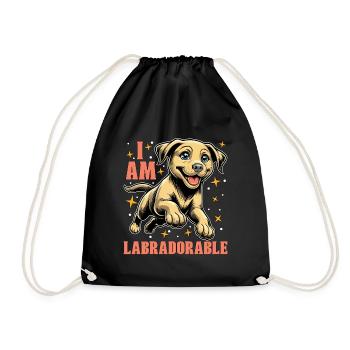 Labrador Retriever I Am Labradorable Dog Sports - Drawstring Bag - black - Front