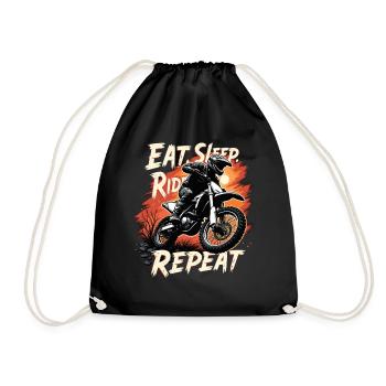 Motocross Eat Sleep Ride Repeat - Drawstring Bag - black - Front