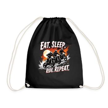 Motocross Eat Sleep Ride Repeat - Drawstring Bag - black - Front