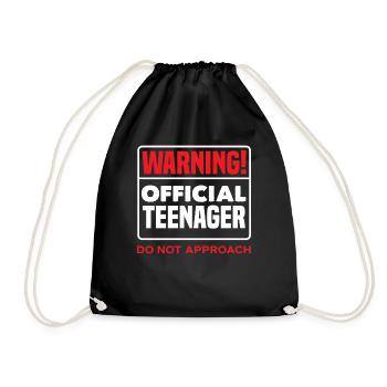 Warning Official Teenager 13th Birthday - Drawstring Bag - black - Front