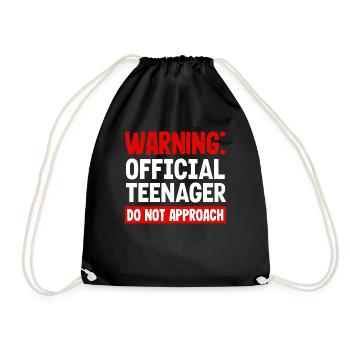 Warning: Official Teenager 13th Birthday - Drawstring Bag - black - Front