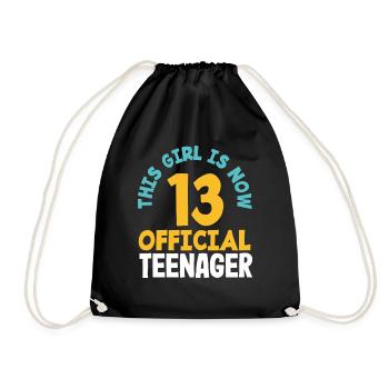 Jetzt 13 Offizielle Teenager Geburtstag - Turnbeutel - Schwarz - Vorne