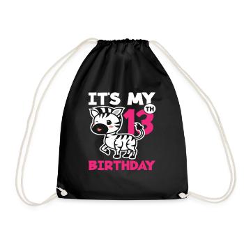 C'est mon 13ème anniversaire Zebra - Sac de sport léger - noir - Devant