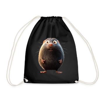 Maulwurf mit Sonnenbrille Liebe Süße Maulwürfe - Turnbeutel - Schwarz - Vorne