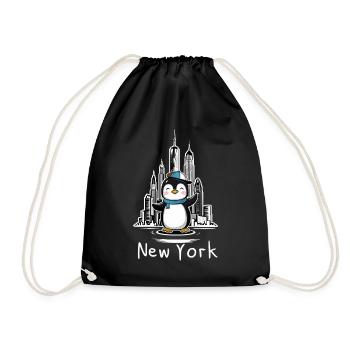 Pingouin mignon à New York - Sac de sport léger - noir - Devant