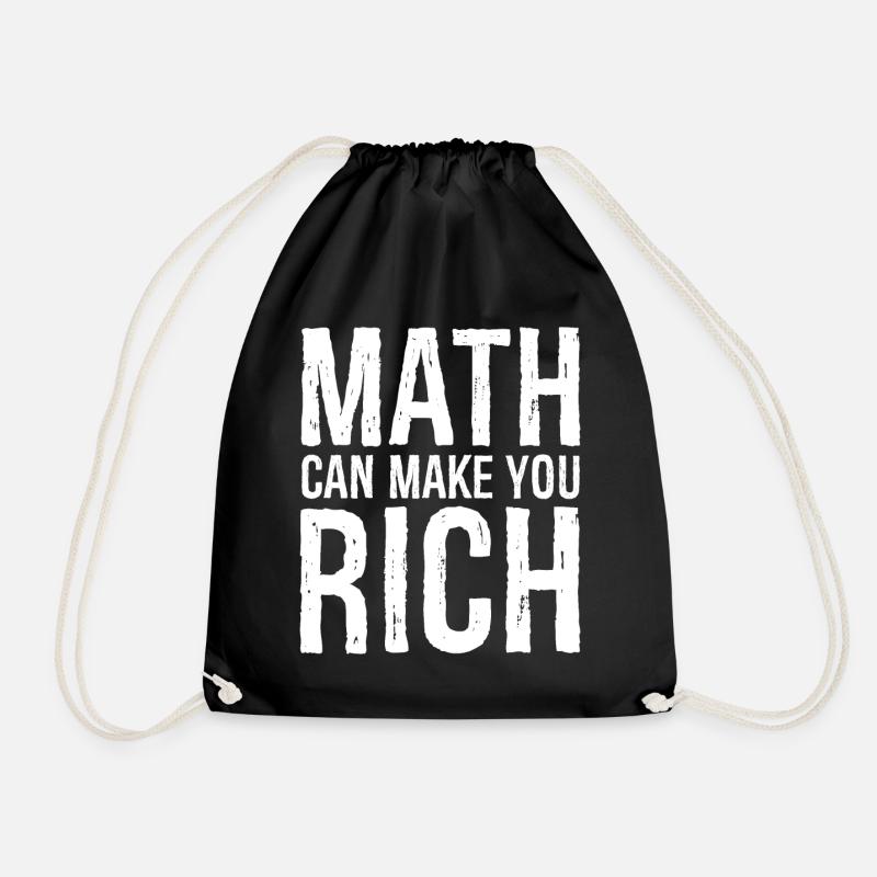 math can make you rich - Drawstring Bag - black