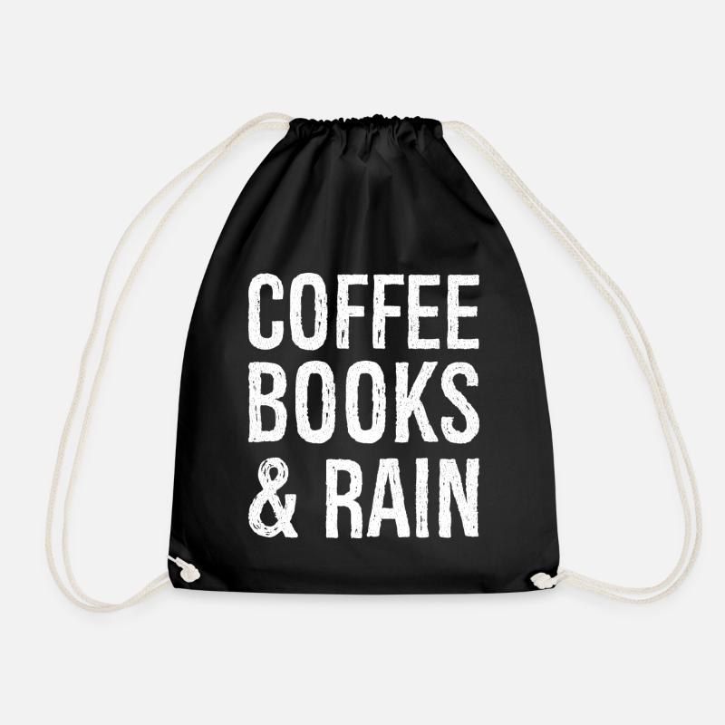 coffee books rain - Turnbeutel - Schwarz