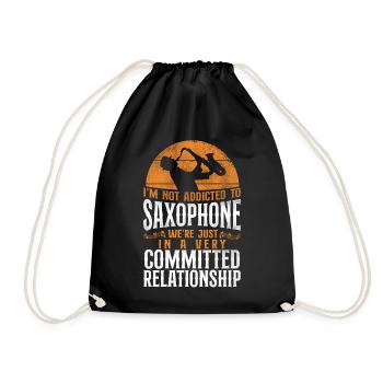 Saxophone I'm Not Addicted To My - Turnbeutel - Schwarz - Vorne