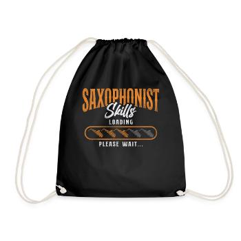 Saxophone Saxophone Skills Loading - Drawstring Bag - black - Front