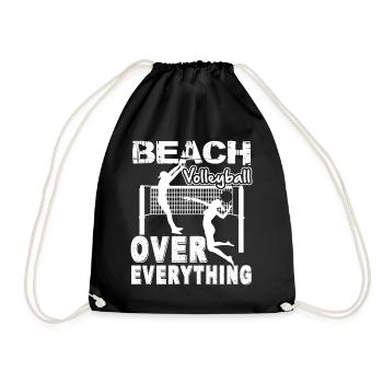 Beach Volleyball Beach Volleyball Over Everything - Drawstring Bag - black - Front