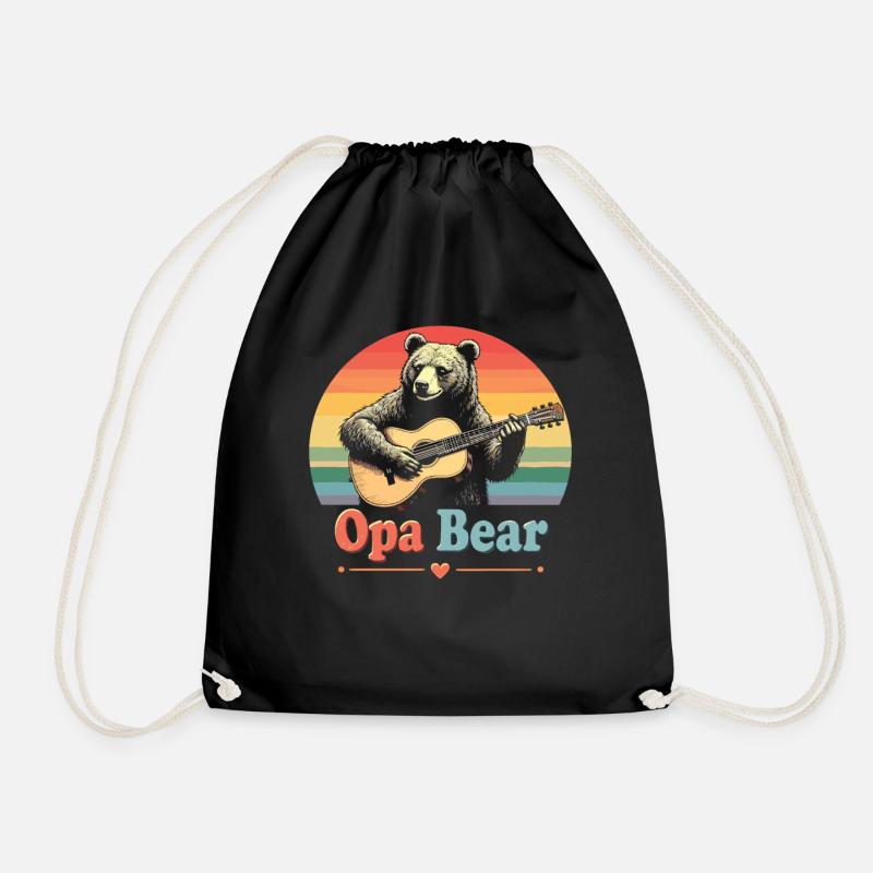 Opa Bear Opa Bär Opa Geburtstag Bärenfans Bär - Turnbeutel - Schwarz