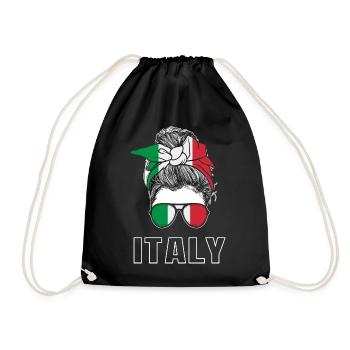 Sport Italy, Football, Outfit for Sports Fan - Drawstring Bag - black - Front