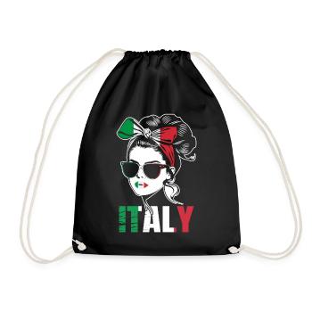Sport Italy, Football, Outfit for Sports Fan - Drawstring Bag - black - Front