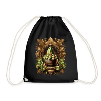 Arabische Pistazie – Ornamente & Dubai-Luxus - Turnbeutel - Schwarz - Vorne