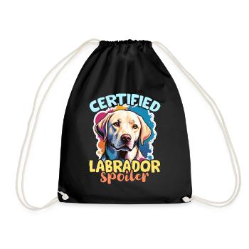 Labrador Retriever Certified Labrador Dog Owner - Drawstring Bag - black - Front