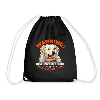 Avertissement Labrador Retriever Labrador peut être propriétaire d’un animal de compagnie - Sac de sport léger - noir - Devant