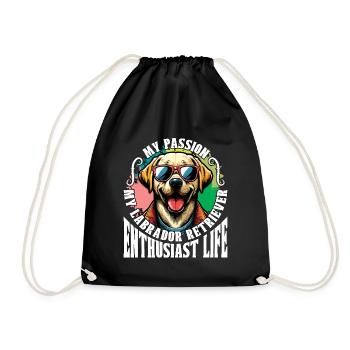 Labrador Retriever My Passion My Animal Lover - Drawstring Bag - black - Front