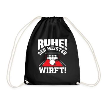 Calme le maître lance un motif de bowling - Sac de sport léger - noir - Devant