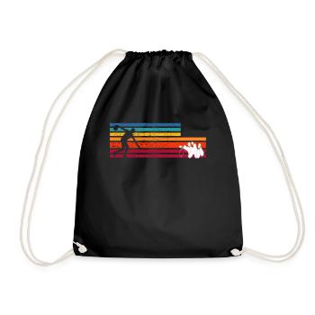 Bowling Retro Style for Bowling Lovers - Drawstring Bag - black - Front