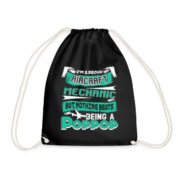 Aircraft Mechanic Proud Aircraft Mechanic - Drawstring Bag - black - Front