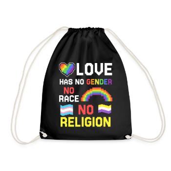 Gender Lesbians, Gays, Trans, Queer Rainbow - Drawstring Bag - black - Front