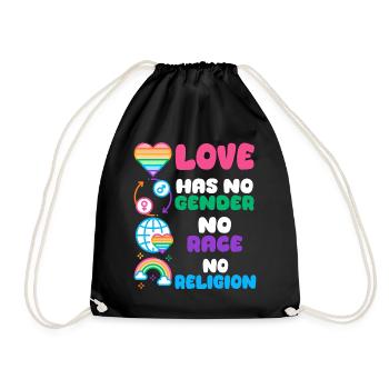 Gender Lesbians, Gays, Trans, Queer Rainbow - Drawstring Bag - black - Front