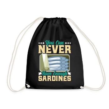 Sardinen, Angeln, Fische - Turnbeutel - Schwarz - Vorne