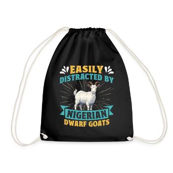 Goat lovers, Nigerian pygmy goats - Drawstring Bag - black - Front