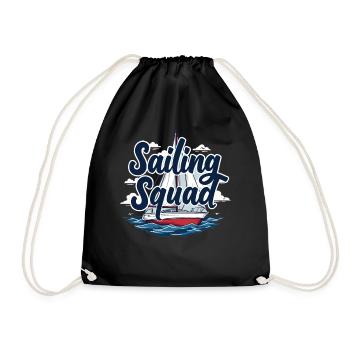 Sailing Squad – Maritime design for sailing fans - Drawstring Bag - black - Front