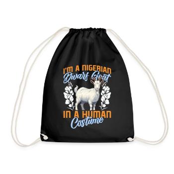 Goat lovers, Nigerian pygmy goats - Drawstring Bag - black - Front