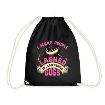 Lash Tech - Drawstring Bag - black - Front
