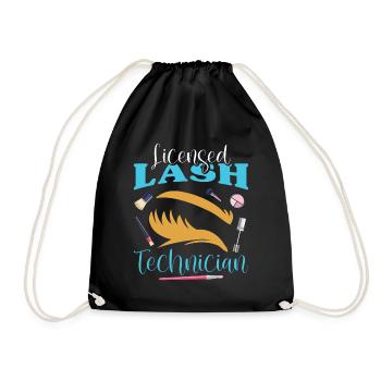 Lash Tech - Drawstring Bag - black - Front