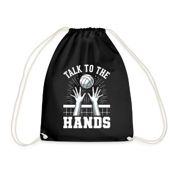 Sprich mit The Hands Serve Ball Funny Volleyball - Turnbeutel - Schwarz - Vorne