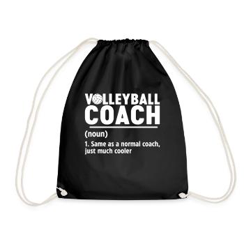 Volleyball Coach Funny Definition Serve Ball - Drawstring Bag - black - Front