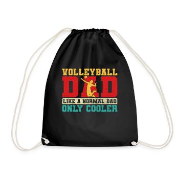 Volleyball Dad Bump Set Spike Retro Funny Dad - Drawstring Bag - black - Front