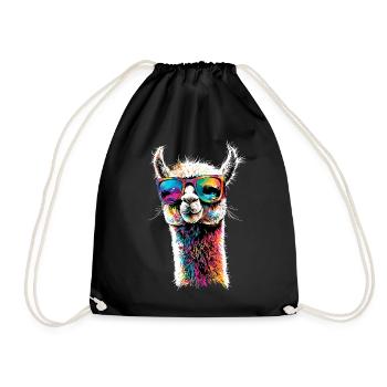 Alpaca Sweet Llama Farm Life Is Better With Alpacas - Drawstring Bag - black - Front
