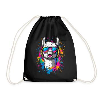 Alpaca Sweet Llama Farm Life Is Better With Alpacas - Drawstring Bag - black - Front