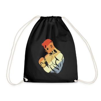 Retro Boxer - Drawstring Bag - black - Front