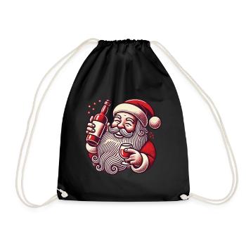 Humour de Noël : le Père Noël adore l' - Sac de sport léger - noir - Devant
