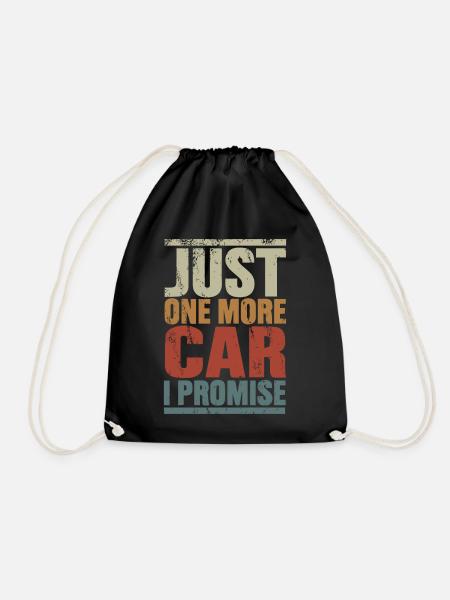 Just One More Car I Promise - Drawstring Bag - black