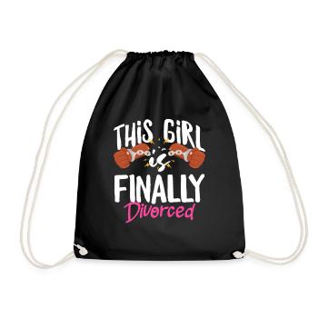 This girl is finally divorced - Drawstring Bag - black - Front