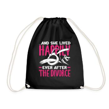And she lived happily after the divorce and - Drawstring Bag - black - Front