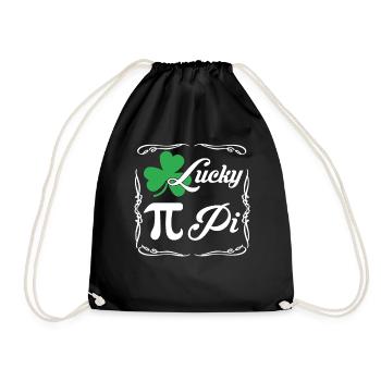 Pi Day Lucky Pi Clover - Drawstring Bag - black - Front