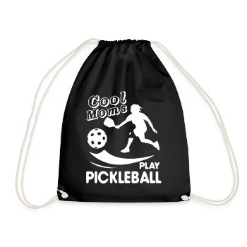 Pickleball Cool Moms Play Pickleball - Drawstring Bag - black - Front