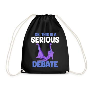 Dino Krawatte Business Meme funny Spruch Outfit - Turnbeutel - Schwarz - Vorne