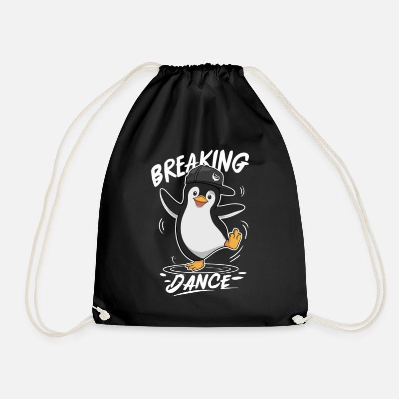 Breaking Dance Pinguin Hip Hop Tanz - Turnbeutel - Schwarz