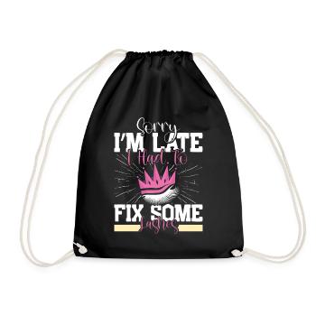 Lash Tech - Drawstring Bag - black - Front