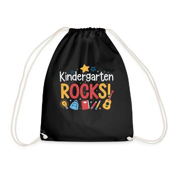 Pierres de jardin d’enfants – Design amusant pour les enfants - Sac de sport léger - noir - Devant