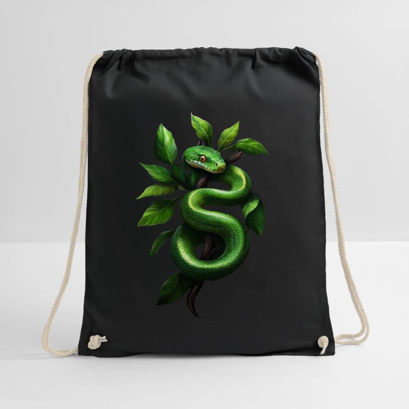 Green Tree Python Snakes Lover Terrarium Drawstring Bag