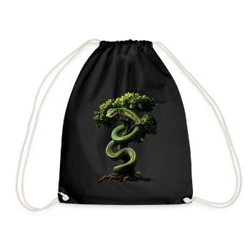 Arbre vert Python Serpents Amoureux Terrarium - Sac de sport léger - noir - Devant